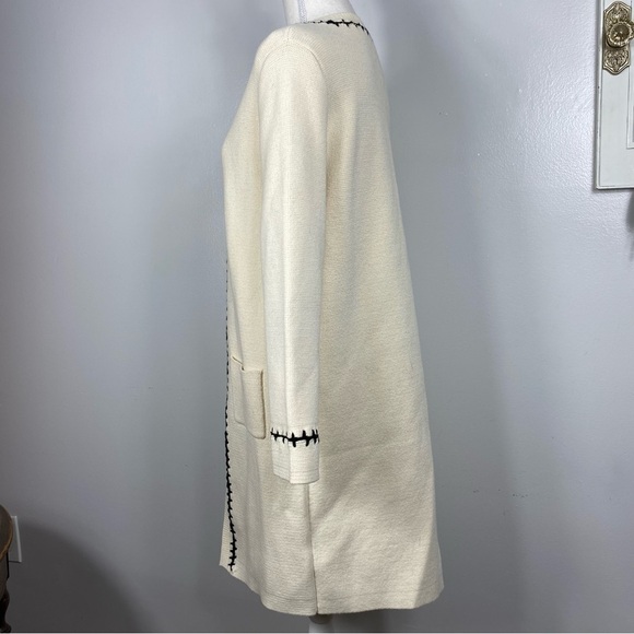 All Row Zig Zag Trim Sweater Coat cotton/wool blend - Picture 4 of 13